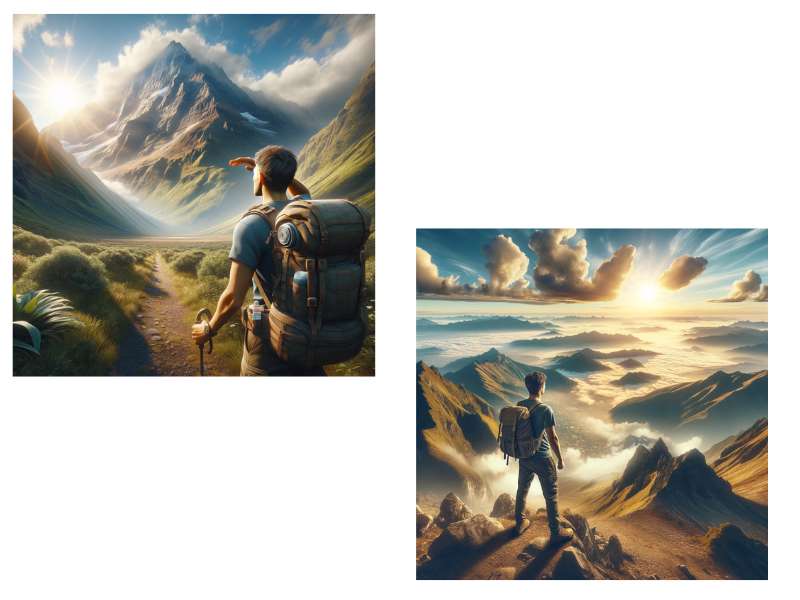Mann und Berge