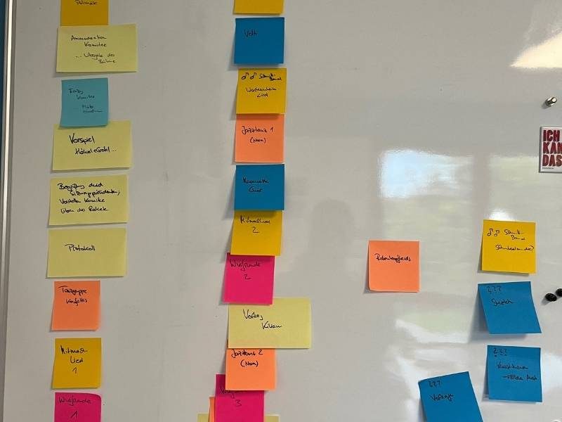 Whiteboard mit bunten Post-its