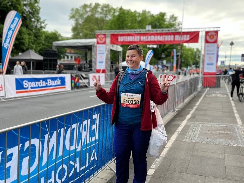 Danielle Berg: Kurz vorm Start in Mainz beim Gutenberg Halbmarathon