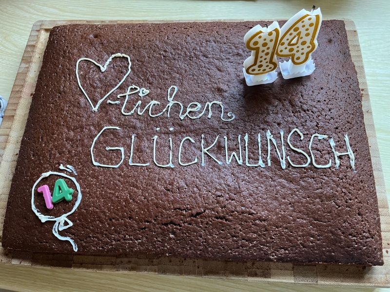Schokokuchen zum 14. Geburtstag