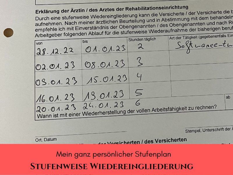 Mein ganz persönlicher Stufenplan zur Wiedereingliederung