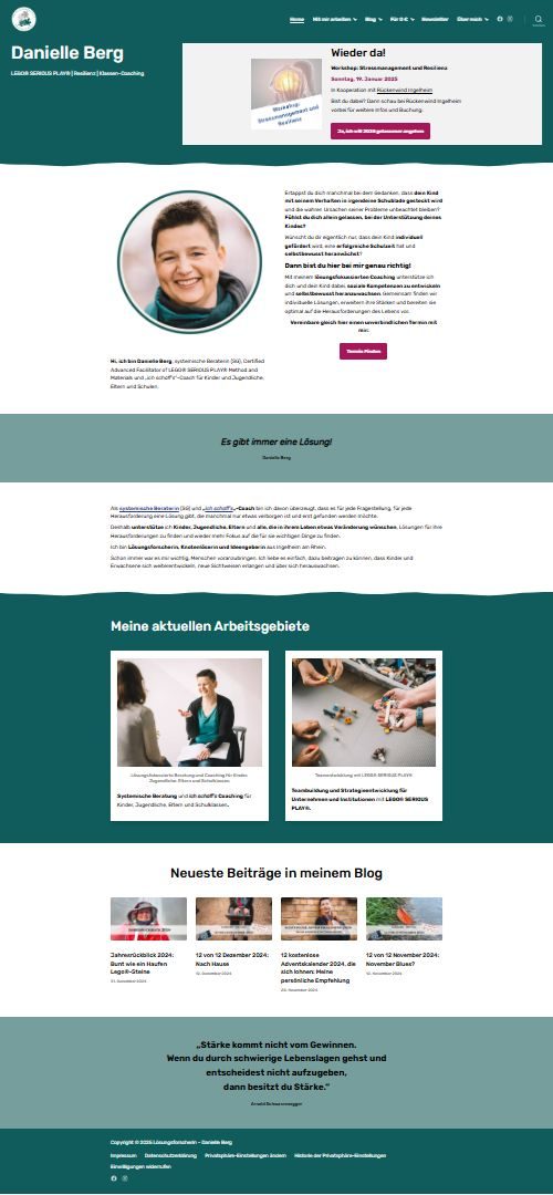 Screenshot Startseite danielle-berg.com - Stand 31.12.2024